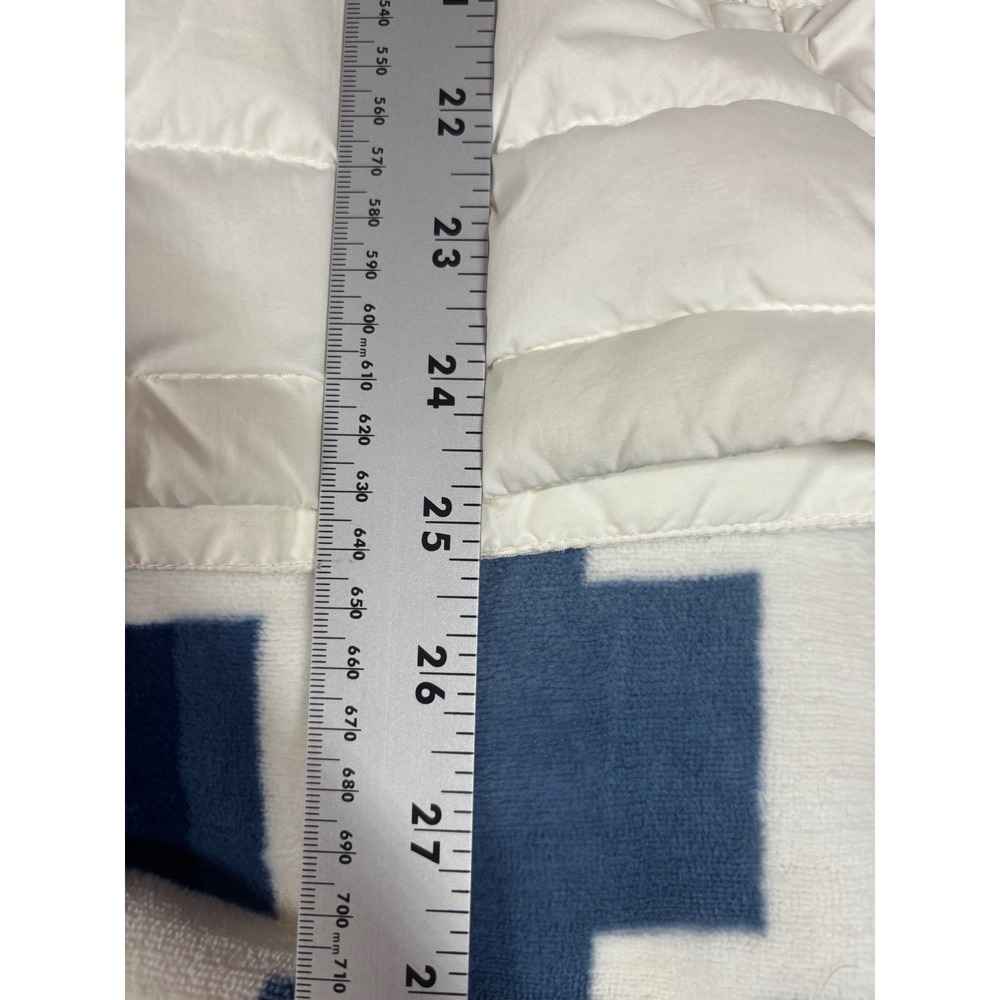 Moncler White Hooded Puffer Jacket Tricolor Trim Womens Size 4 Made in Romania - Picture 13 of 16